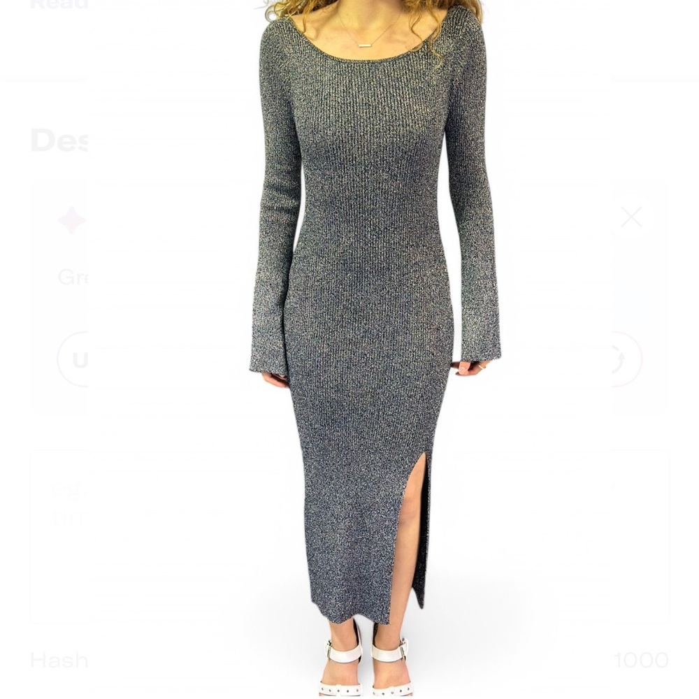 Elegant Gray Knit Dress